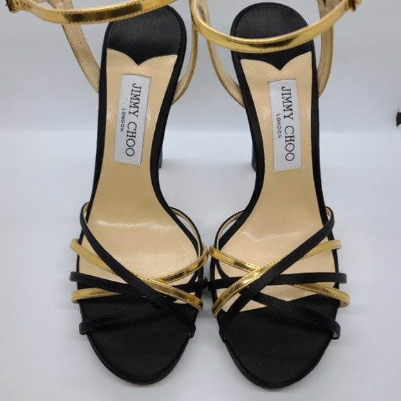 Jimmy Choo New Black and Gold Platform Pump - Picture 2 of 8